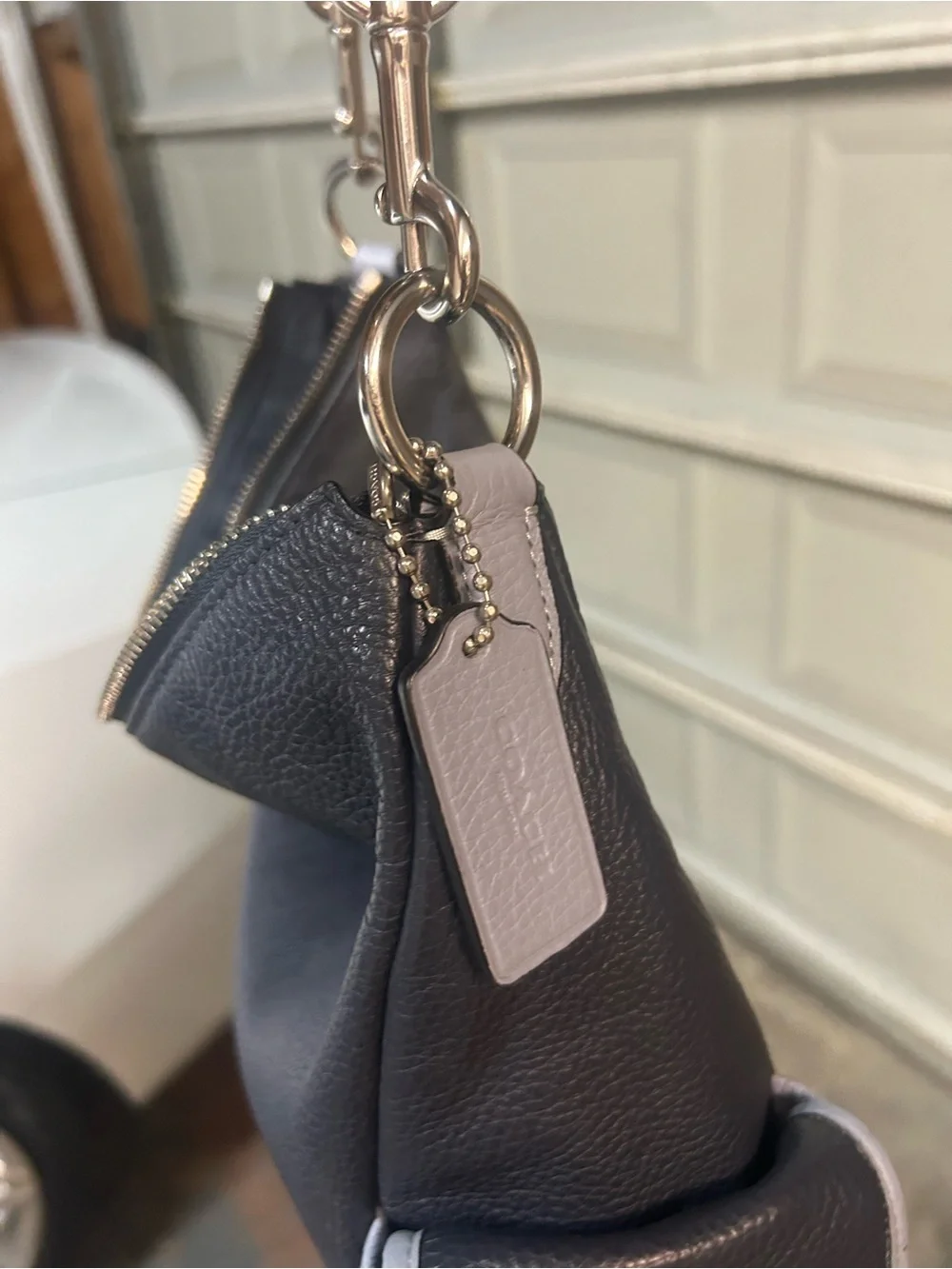 Coach Navy Blue Leather Hobo Shoulder Bag